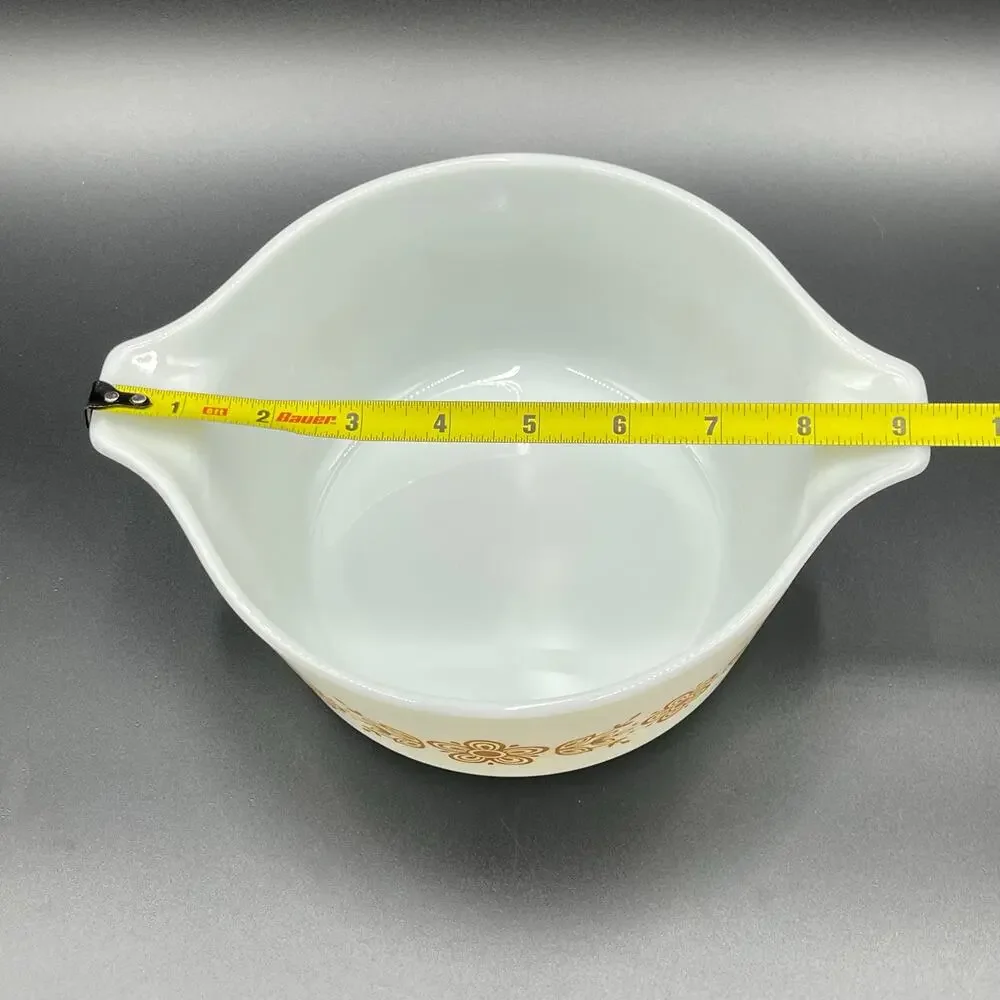 Vtg Pyrex Casserole Dish Butterfly Gold 1.5 L 474-B Ovenware Corning NY USA